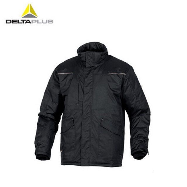 法国代尔塔deltaplus,长款防雨夹克,黑色外套冬季寒保暖jacket